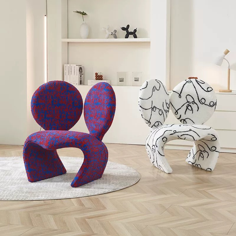 Creative Single Leisure Lounge Chair Mickey Ear-Shaped Accent for Living Room and Bedroom Casual Lazy Chair