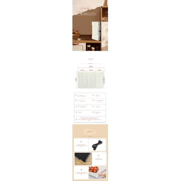 Fast Heating Foldable Electric Warming Tray with 10 Gears and Smart Temperature Control
