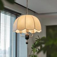 Lâmpada de pendente de tecido francês de época Sala de jantar Sala de dormir Estilo de tecido Lâmpada de bar de mesa