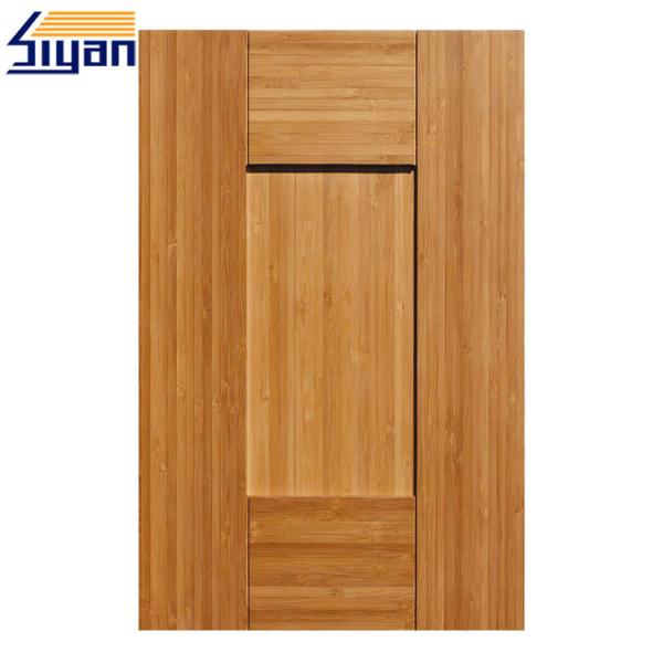 Five Panels MDF Shaker Kitchen Cabinet Doors Dark Wood Grain Size Customized