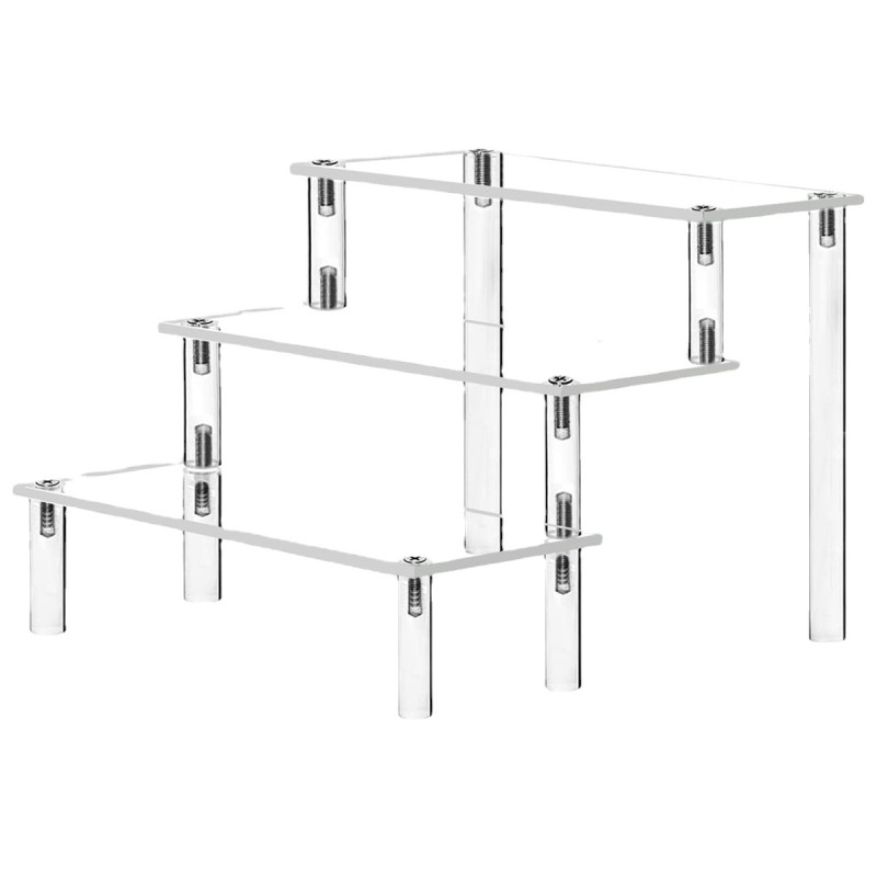 Handcrafted Acrylic Trapezoidal Display Frame with Blind Box Storage Single Tier Shelf for Doll or Pot Display