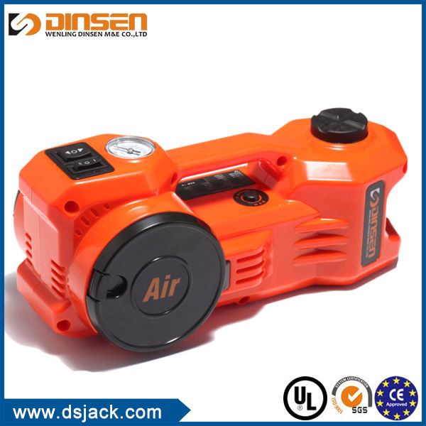 Portable bike tyre pump with pressure gauge electric hydraulic jack