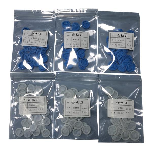 Одноразовые нитриловые напальчники для чистых помещений сине-белые