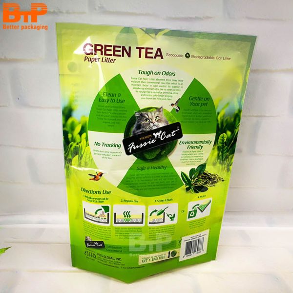 Custom logo Printed Made Pet Food Bag with Resealable Zipper Stand up Packaging Bag for Cat and Dog Food or Cat Litter Bag