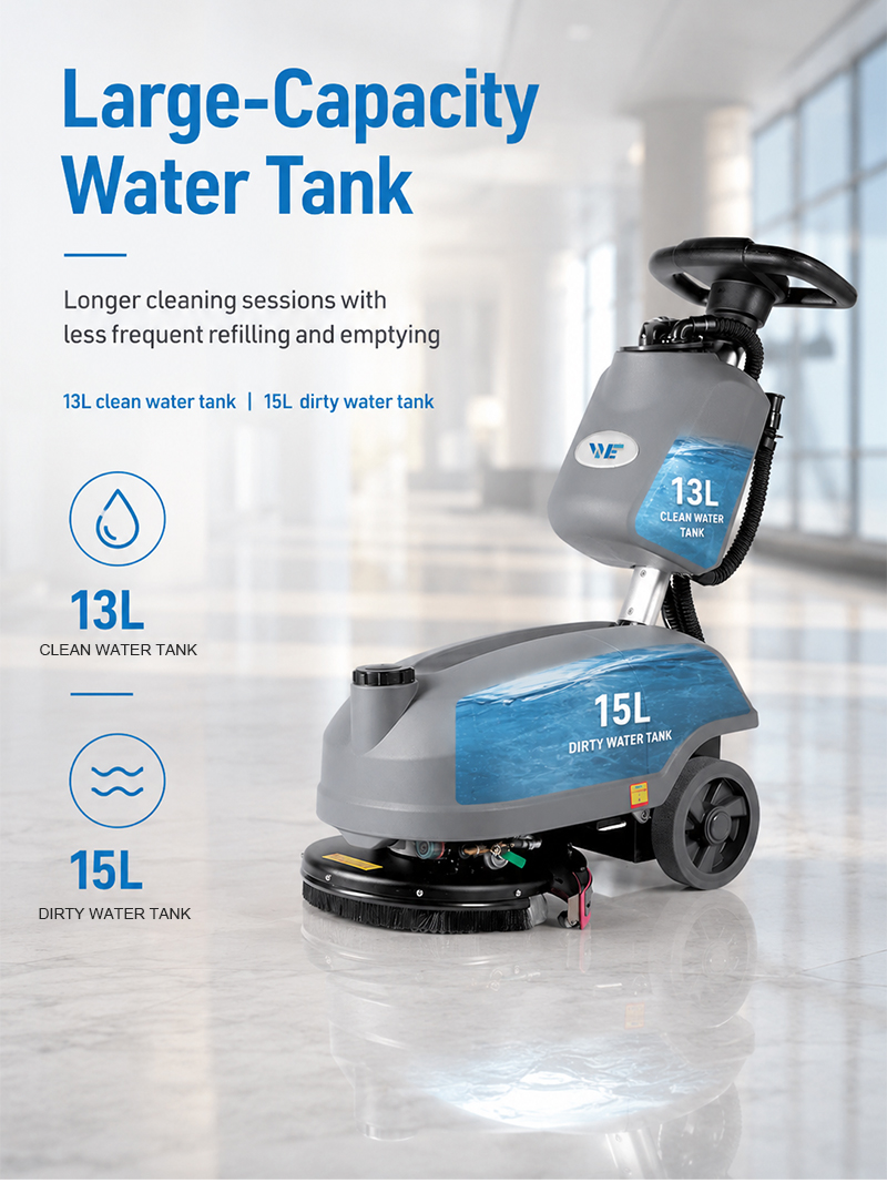 Compact Flooring Cleaning Machine Battery Powered Floor Scrubber Machine Brush Cleaner Machine