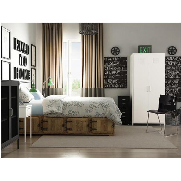 White Armoires 900 Width Metal Wardrobe Cabinet With Feet