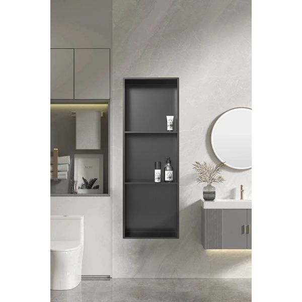 Modern Open Grid Niche Bathroom Embedded Internet Celebrity Toilet Storage TV Seamless Weld Anti-Fingerprint Nano Customizable