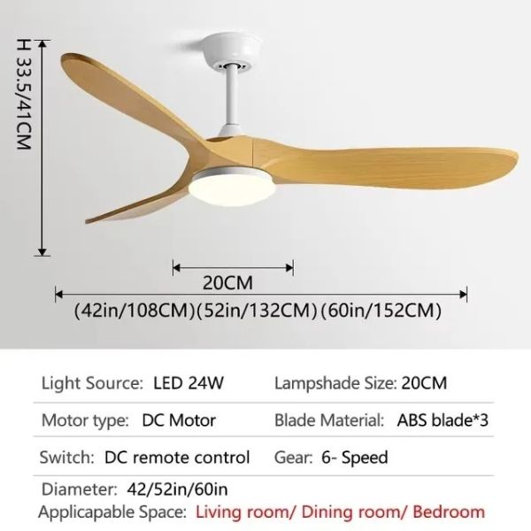 Luxury Ceiling Fan Light Remote LED Electric Fan Light with glass lampshade metal Stealth Fan Light (WH-VLL-28)