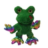 Los 0.35M verdes el día de 13,78 tarjetas del día de San Valentín de la pulgada que canta el peluche lindo de la rana