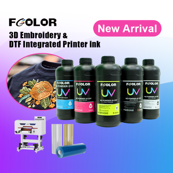 Fcolor UV DTF Ink for Printing - High Adhesion on Curved/Flexible Surfaces - Best for Print Shops