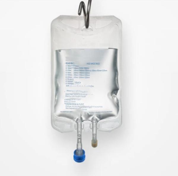 Medical empty PVC Infusion Bag normal Saline Sodium Chloride Drip Bag 100ml 250 Cc 500cc Two Ports IV PVC infusion bag