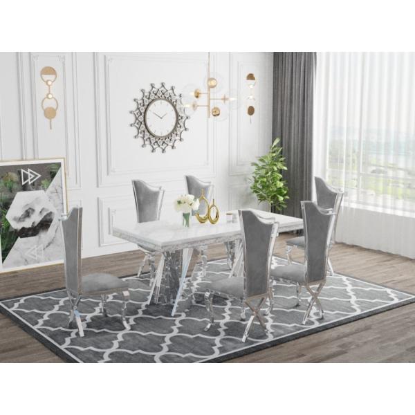 Легкий роскошный столик из нержавеющей стали из мрамора