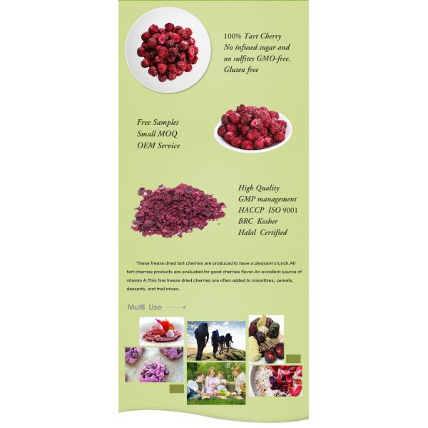 HACCP Certified snack fruits freeze dried red sour cherry dried whole cherries