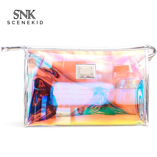Custom Logo Luxury Rainbow Makeup Wash PVC Bag Cosmetic Organiser Bag