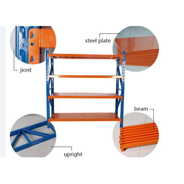 Medium Duty Steel Storage Shelves Units Powder Coated With 1-5 Height