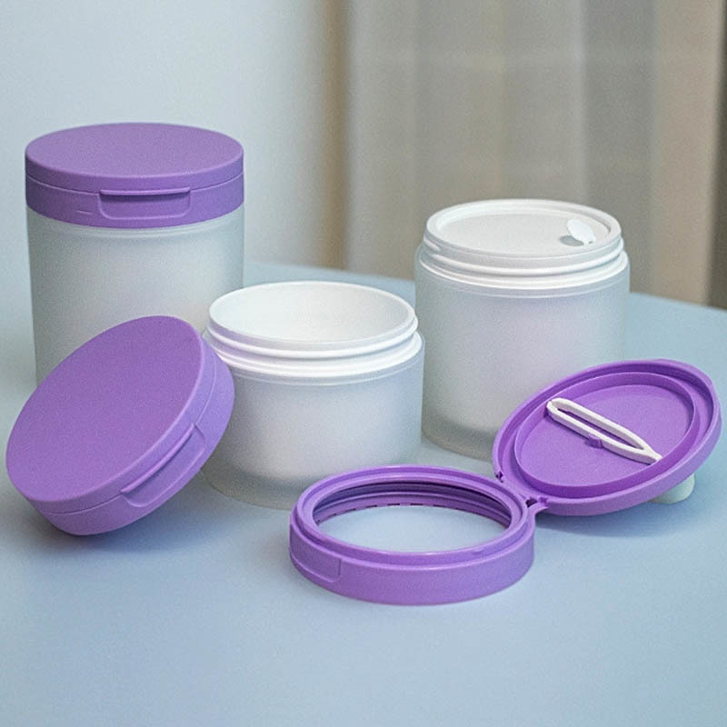 Clear Plastic Cosmetic Jars with Injection Colour Treatment and 83mm Neck Size Featuring Flip Top Cap