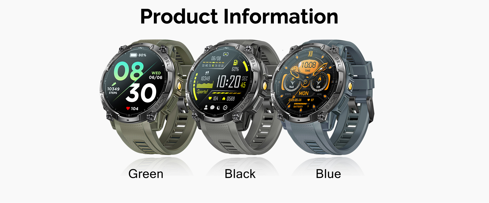New K76A Android Smart Watch GPS AMOLED Display Chip ATS3085L 3ATM BT Call Answer Calls Message Push Compass LED Flashlight 5-10