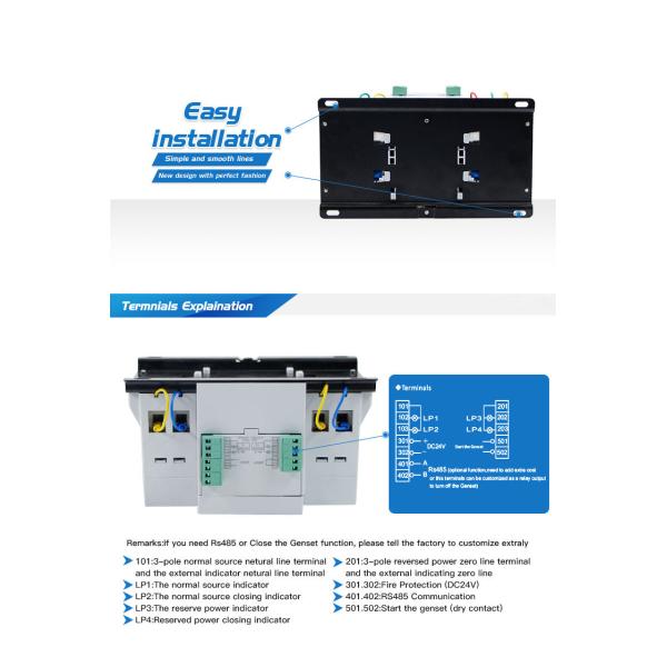 Intelligent Good quality  63A LED display dual(double) power automatic transfer switch in changeover switch