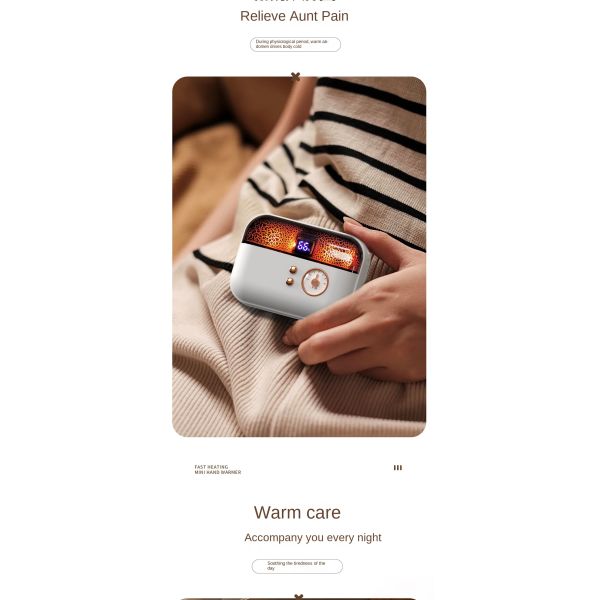 OEM USB Rechargeable Hand Warmer 2 In 1 Self Heating For Household Use