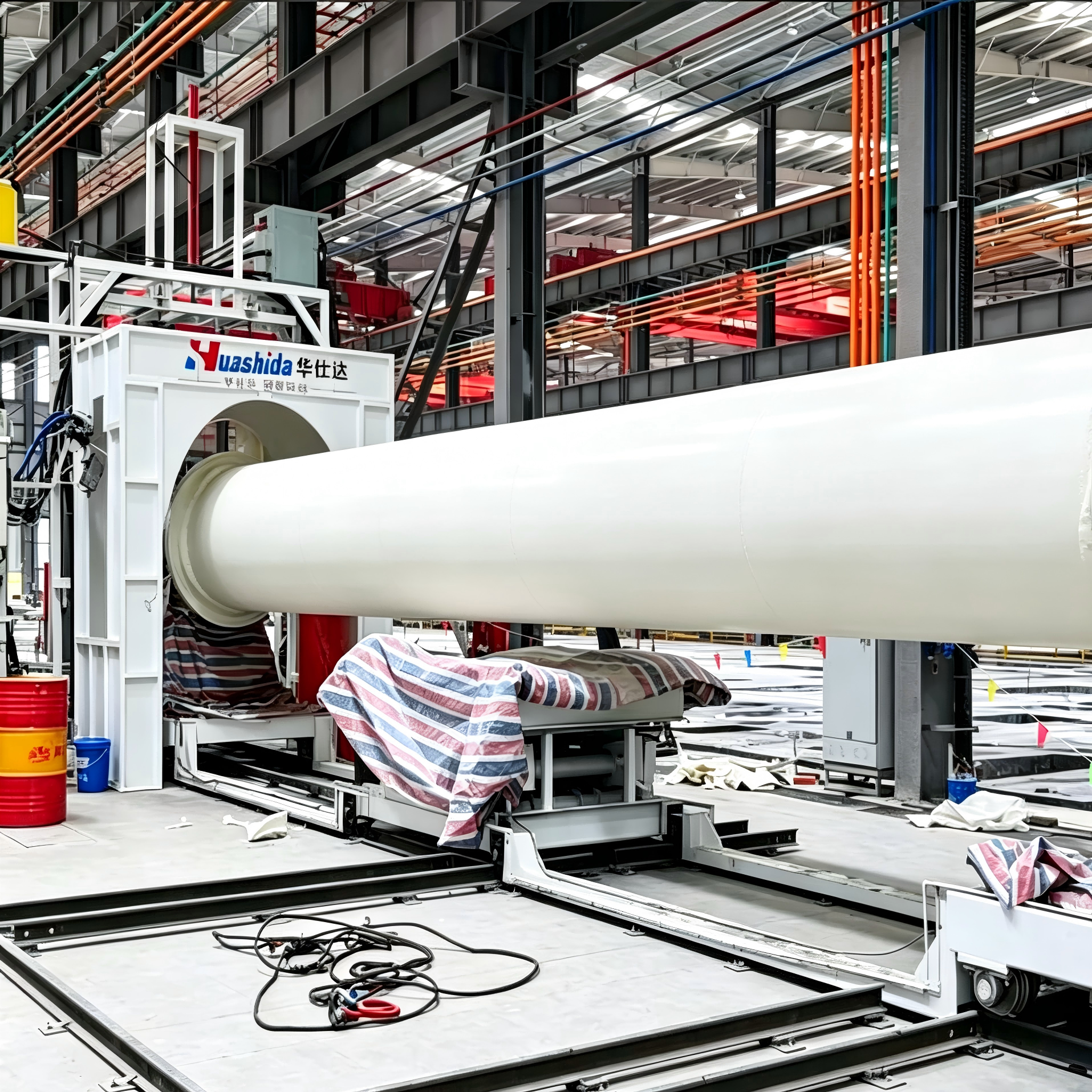 Continuous PUR Spray PE Wrapping Pre-Insulated Pipe Production Line for District Heating