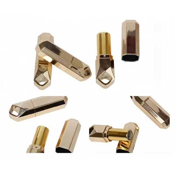 Tubo de empaquetado cosmético del oro de la barra de labios, envases vacíos por