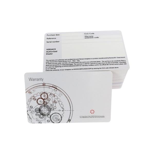 Jewelry Watch Warranty card PVC Plastic Quality After-sales Service Card Warranty Card Holographic Anti-counterfeiting