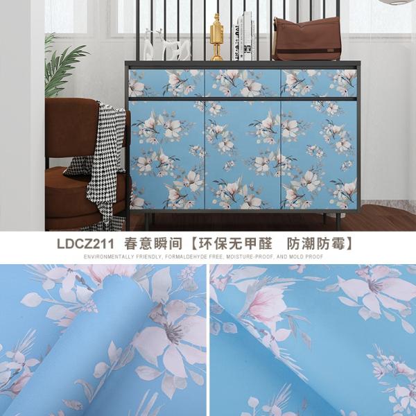 Peel-and-Stick auto-adhésif imperméable à l'eau PVC Autocollant murale moderne aquarelle papier peint floral pour la maison ou l'hôtel décor