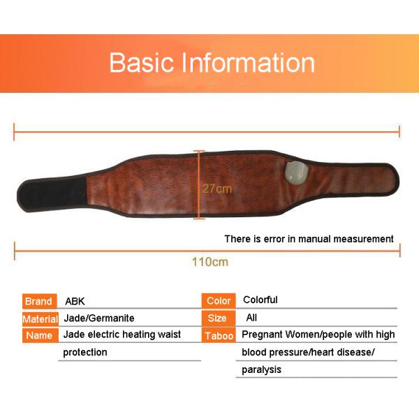 Infrared Thermal Therapy Jade Tourmaline Heating Belt with Musical Function and Anion Therapeutic Bio Healing