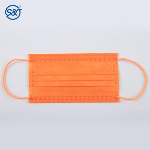 4 Layers Nonwoven Protective Medical Disposable Pure Orange Face Mask Respirator Surgical Ear Loops TYPE IIR/ASTM F2100 LEVEL3