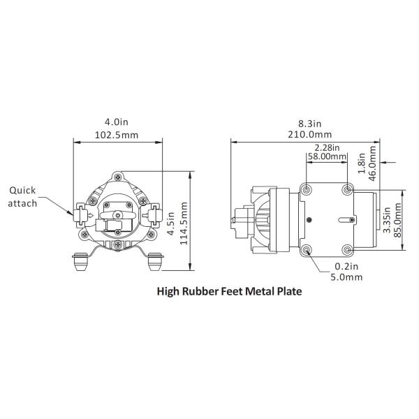 FLOWKING DC/AC Electric Diaphragm Pump KFL-35 series High Pressure 160PSI 1.5GPM for RV Marine Agriculture spraying