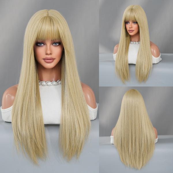 Fashion Long Straight Hair Blonde Synthetic Wigs For Women