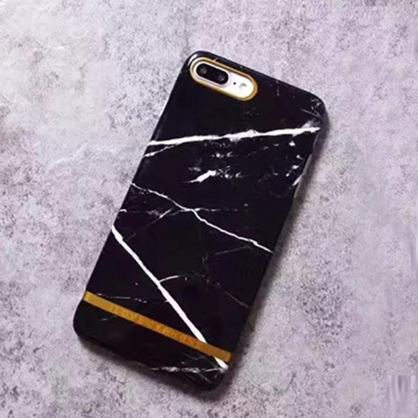 Soft IMD Smooth Marble Lines Back Cover Cell Phone Case For iPhone 7 6s Plus with Rope Hole