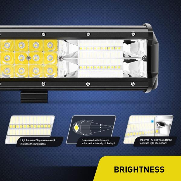 12600 Lumen SUV Led Light Bar 4x4 12 Inch 6063 Aluminum Profile PC Lens