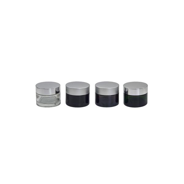 Screw Aluminium Cap Clear Black Lid 50g Empty Cream Bottles