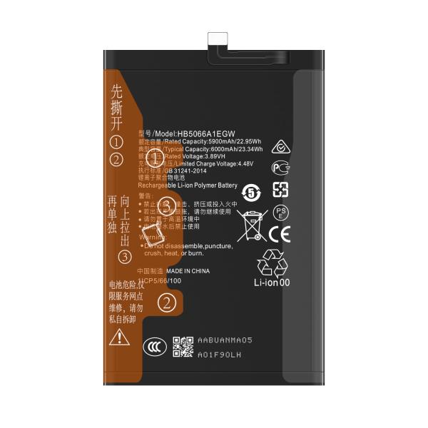 HB5066A1EGW Bateria recarregável 6000mAh 4.48V para Huawei Honor Play7T X7A Play 40 Plus
