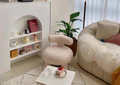 75cm Cute Lounge Chairs For Bedroom U Shaped Backrest Lamb Wool Sofa