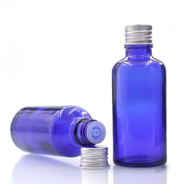 Botellas azules de empaquetado cosméticas 50ml del dropper del cristal de botellas de aceite esencial