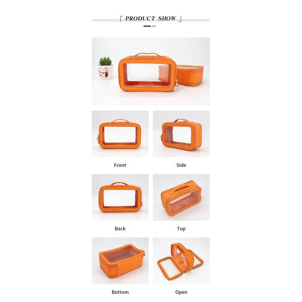 Small Waterproof Travel PU Leather Toilet Bag with Customized Color PVC Makeup Case