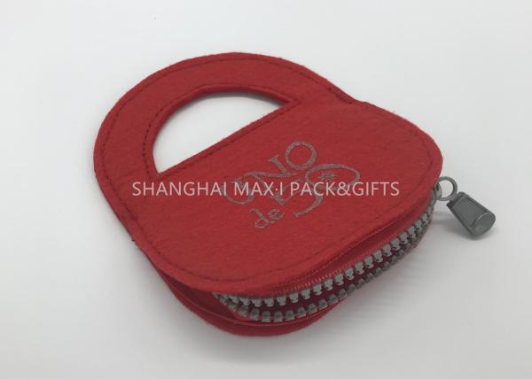 Crystal Pendant Fancy Jewelry Gift Boxes With Lock Personalised Red Printing Non Woven Felt