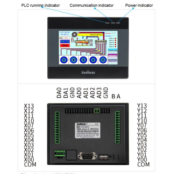 Терминал пассивной панели Plc Hmi программы NPN RS232 общественный изолировал 4AI 2AO