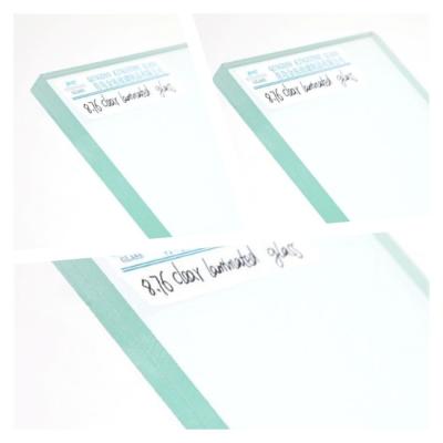 Vidro de flutuação PVB Vidro laminado temperado transparente Alta segurança 4,38 mm - 25,52 mm