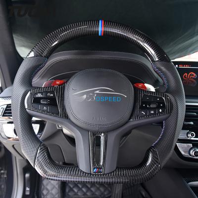 BMW G20 G30 G28 Black Perforated Leather Carbon Fiber Steering Wheel Customize