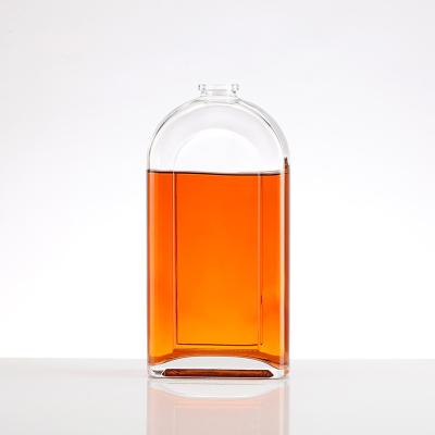 Colarinho de alumínio plástico PP 750 ml Garrafa de licor redonda clara Rectângulo vazio Mini pequeno