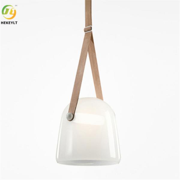 Искусство кожаной стеклянной золы/Milky белой люстры коньяка творческое