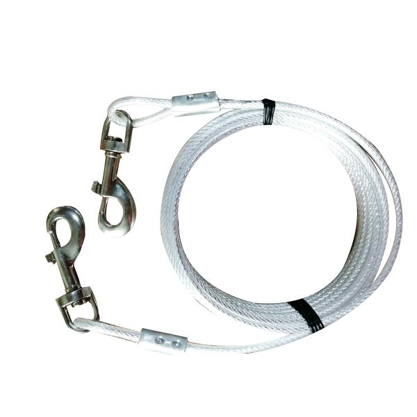 Couleur PVC revêtu chien attacher le pieu lourd 4.5 mm Avec 15 pieds de longueur jusqu'à 100 livres