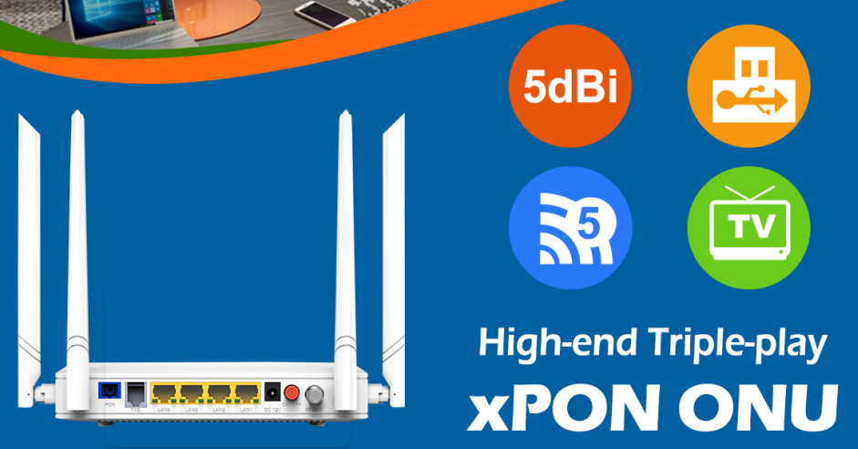 Устройство сетки WiFi БАКОВ GPON EPON ONU HGU 2GE CATV конечное