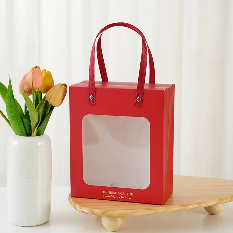 Window Paper Gift Bags With Handles For Retail And Boutique Packaging
