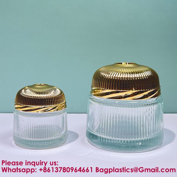 Travel Skincare Cream Jar 10g Refillable Glass Lotion Container With Metal Lid For Middle East Dubai, Small Cosmetic Sample Bottle For Travel Toiletries Organizer