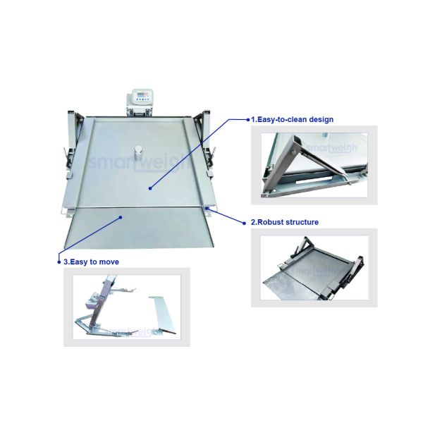 Cleanroom Compatible Lifted Washdown Weighing Scale SS304 Washdown Floor Scale