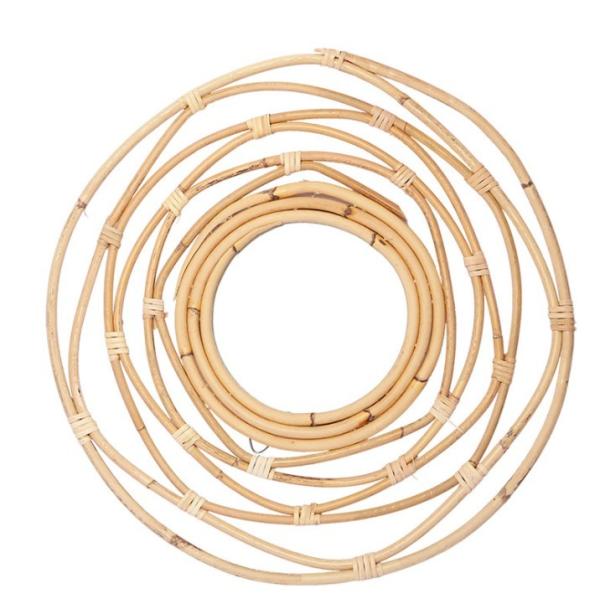 Natural Handmade Decorative Wall Rattan Mirror Modern Luxury home decorations  willow wicker Mirror